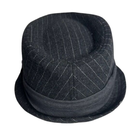Free Authority Grey‎ Pinstripe Fedora Dress Hat in Size L/XL - Picture 4 of 5
